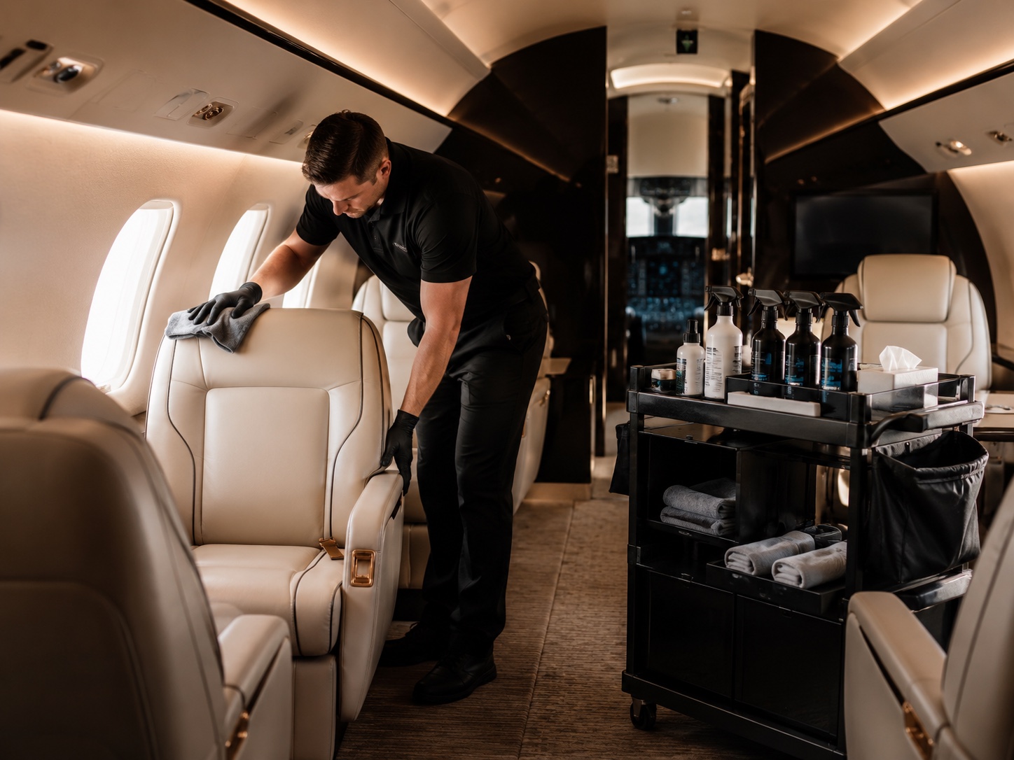 Aircraft turnaround interior support